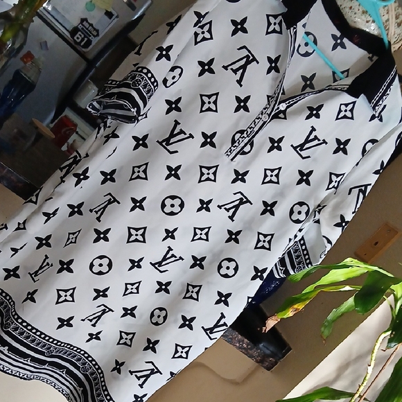 Louis Vuitton Dresses & Skirts - Louis Vuitton Monogram Black and White Shirt
